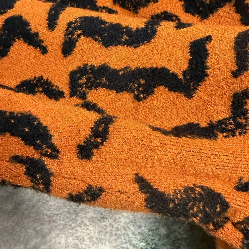 Anthropologie Contrast Tiger Knit Sweater Pants 2x - Picture 6 of 6